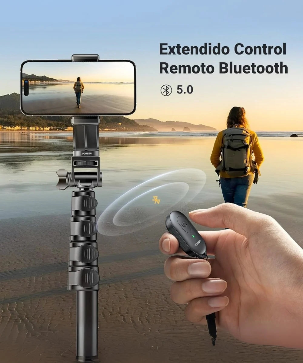 Trípode Selfie Stick Ugreen LP680 con soporte y control Bluetooth