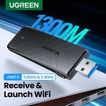 UGREEN adaptador WiFi USB 3,0 AC1300Mbps, 5,8G y 2,4G