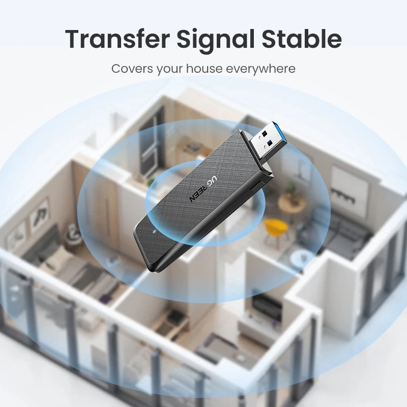 UGREEN adaptador WiFi USB 3,0 AC1300Mbps, 5,8G y 2,4G