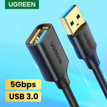 Ugreen Cable de extensión USB 3,0 Mini Cable extensor para ordenador, PC, TV, Xbox, SSD