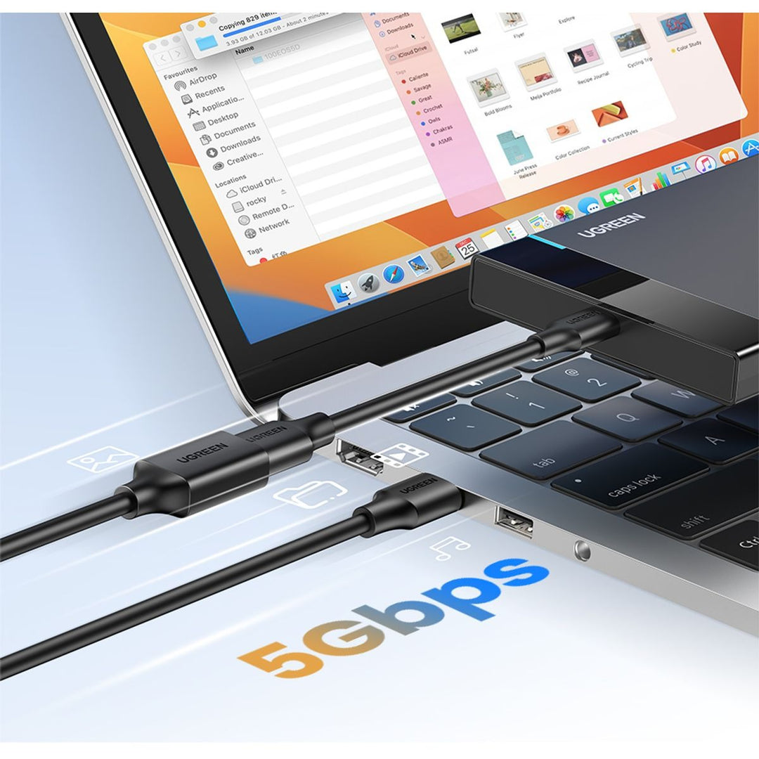 Ugreen Cable de extensión USB 3,0 Mini Cable extensor para ordenador, PC, TV, Xbox, SSD