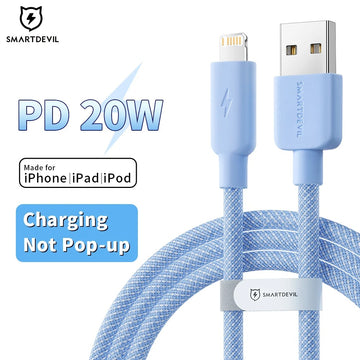 SmartDevil-Cable USB PD de carga rápida, Cable de datos tipo C, 20W