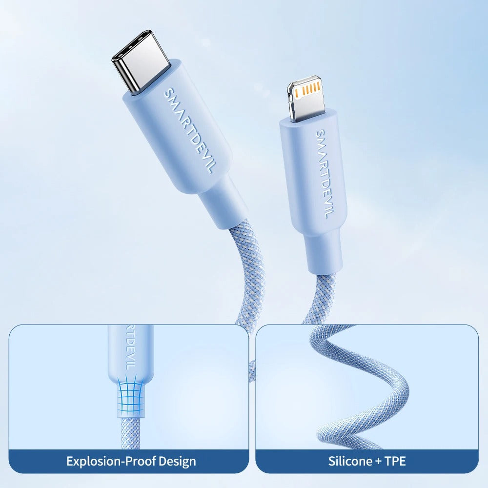SmartDevil-Cable USB PD de carga rápida, Cable de datos tipo C, 20W