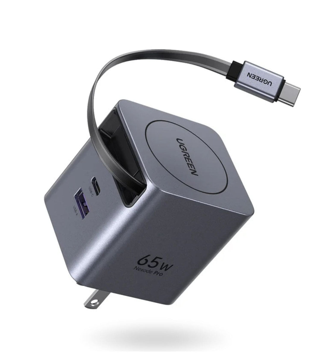 Cargador rápido UGREEN Nexode Pro GaN Retráctil de 65 W